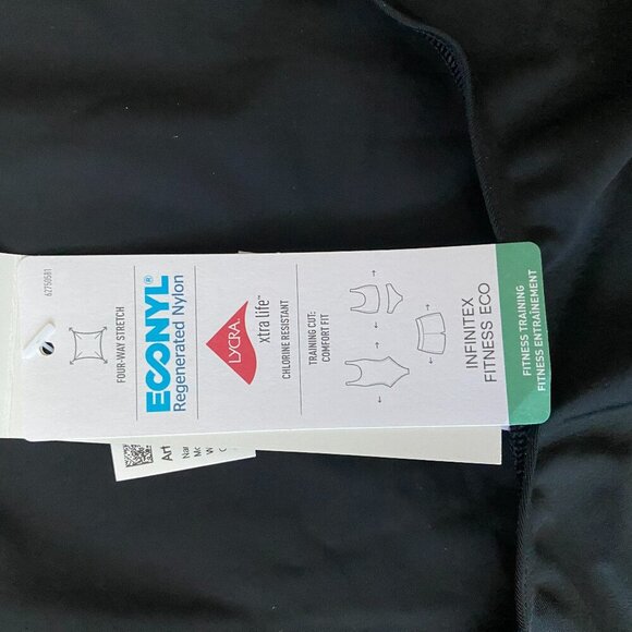 ADIDAS MID 3- STRIPES INFINITEX OPEN-BACK ONE PIECE SWIMSUIT BLACK JUNIOR US 32" - Picture 7 of 8